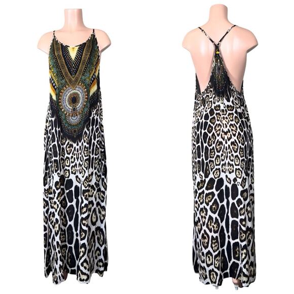 Shahida Parides ANIMAL PRINT STRAPPY MAXI DRESS SZ M/L $359.00 - Picture 2 of 9